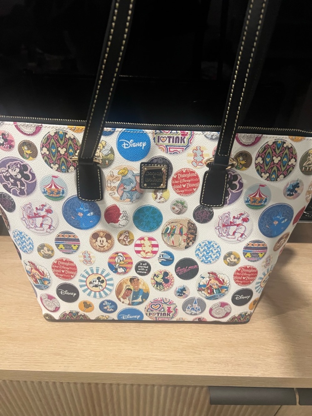 RARE Dooney & Bourke Disney Buttons Shopper Tote Bag Mickey Limited Edition